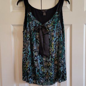 XL Style & Co Black and Green Sleeveless Top